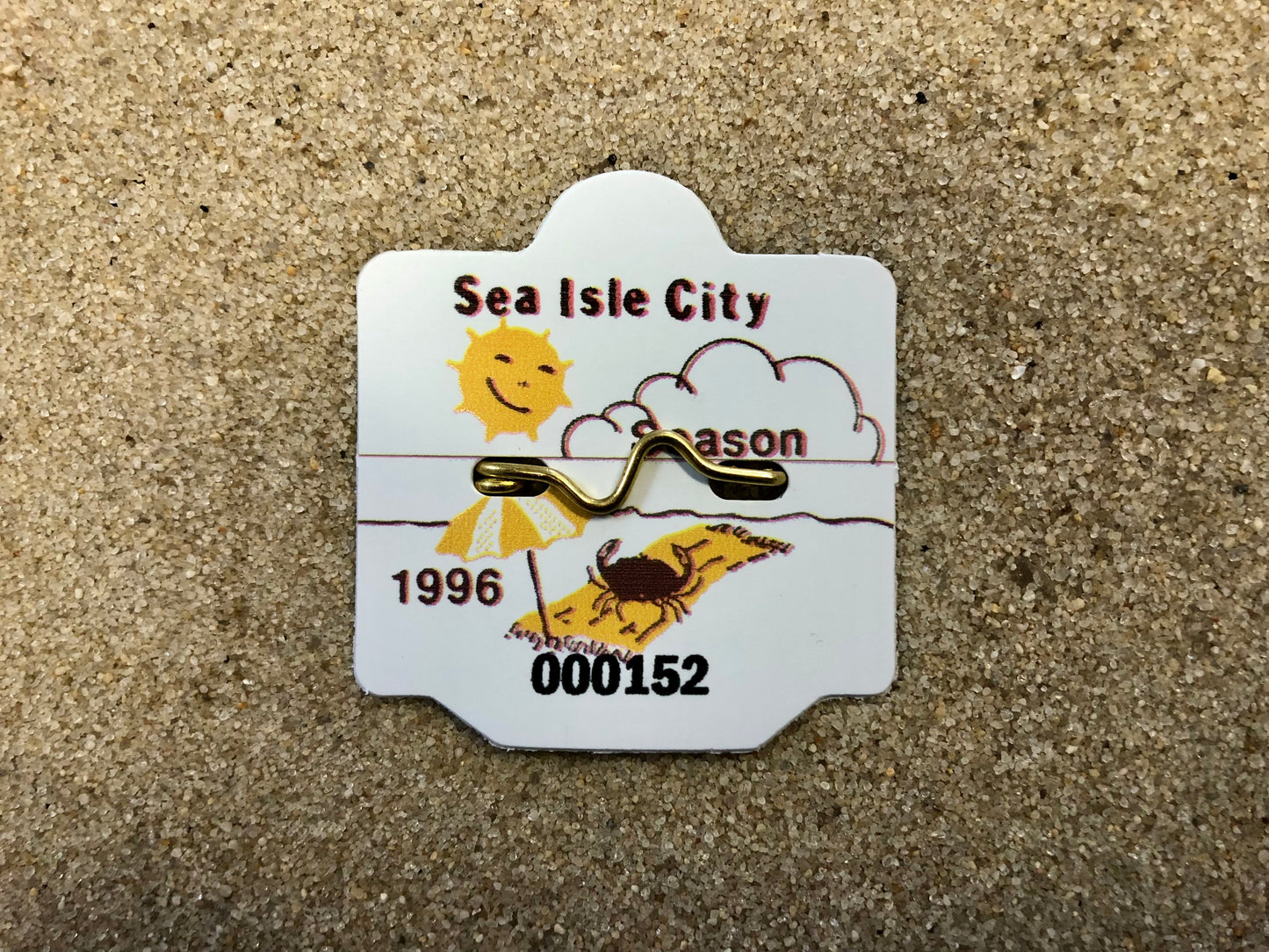 RETRO Sea Isle City 1996 Seasonal Beach Tag