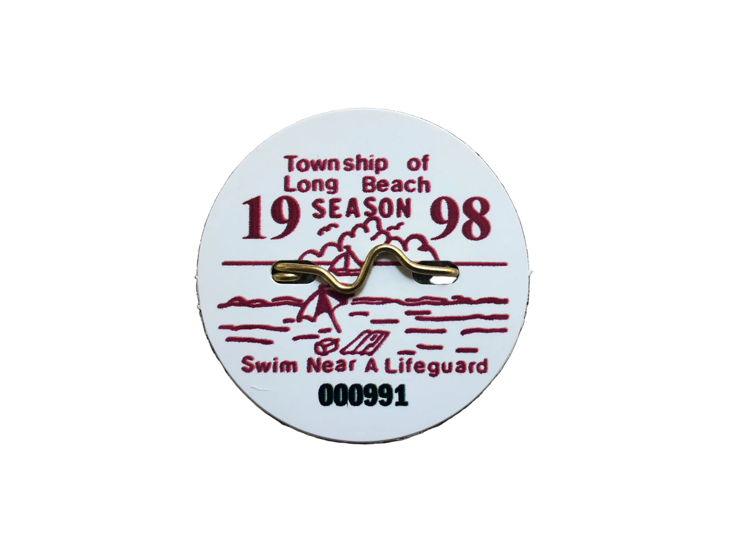 RETRO Long Beach Township 1998 Seasonal Beach Badge