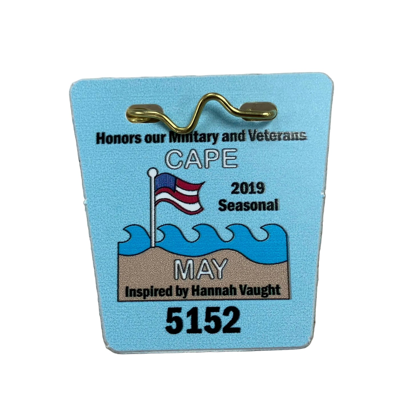 RETRO Cape May 2019 Active Military/Veteran Seasonal Beach Tag