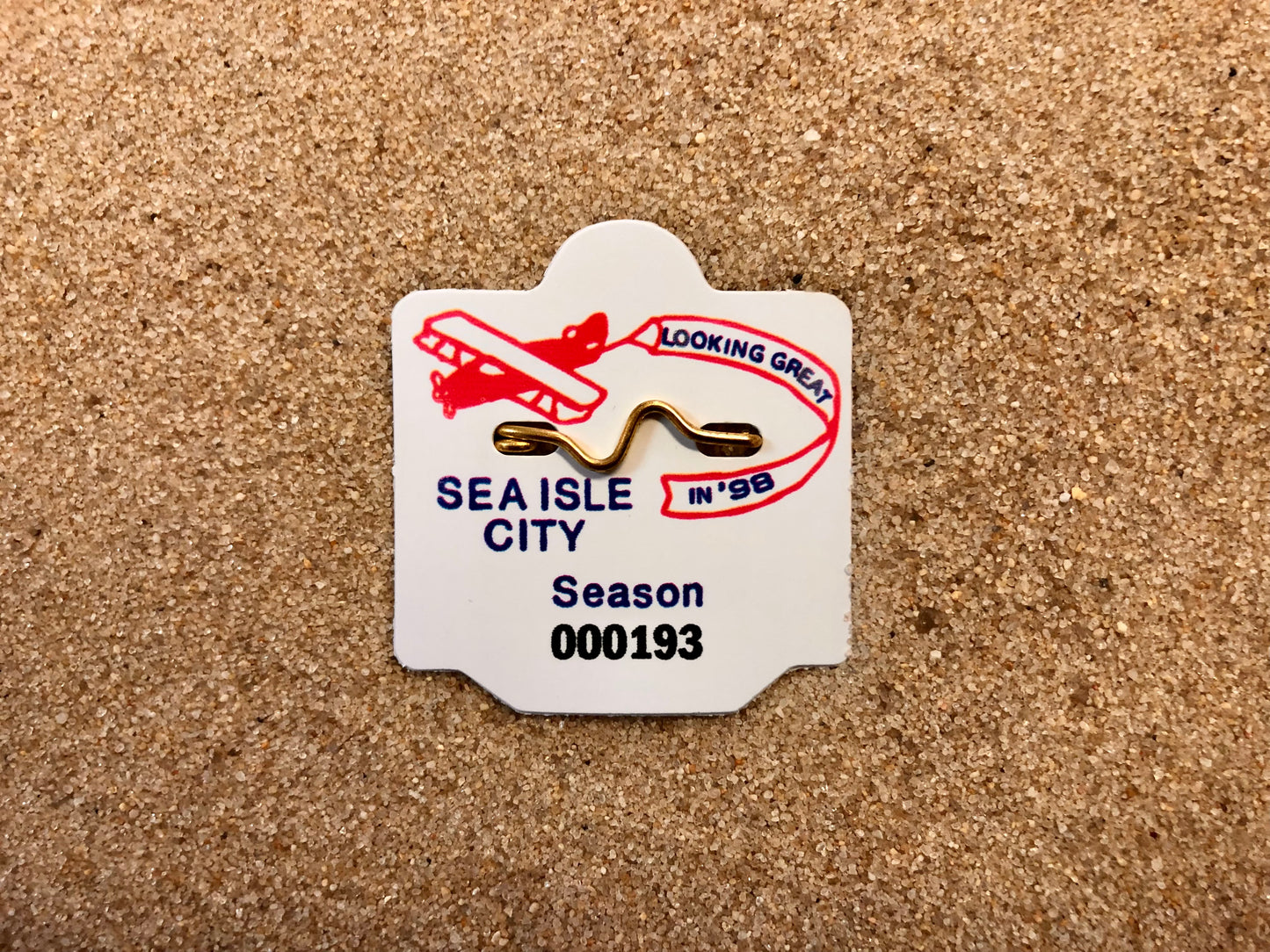 RETRO Sea Isle City 1998 Seasonal Beach Tag