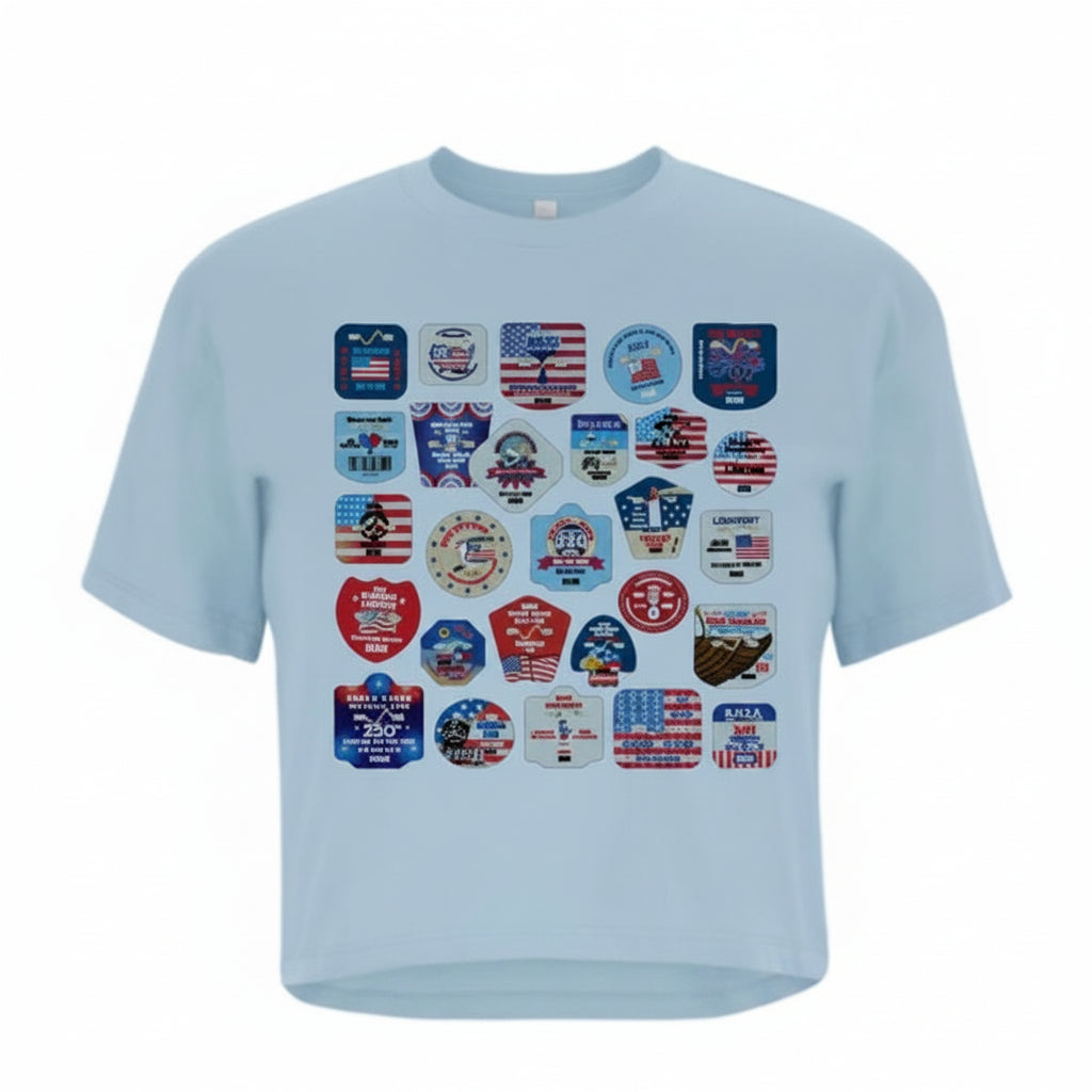 America's 250th Women's Crop Blue and White