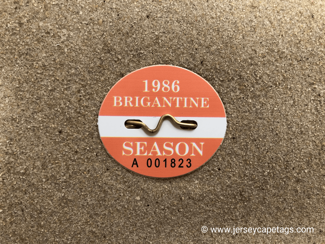 Brigantine 1986 Seasonal Beach Tag
