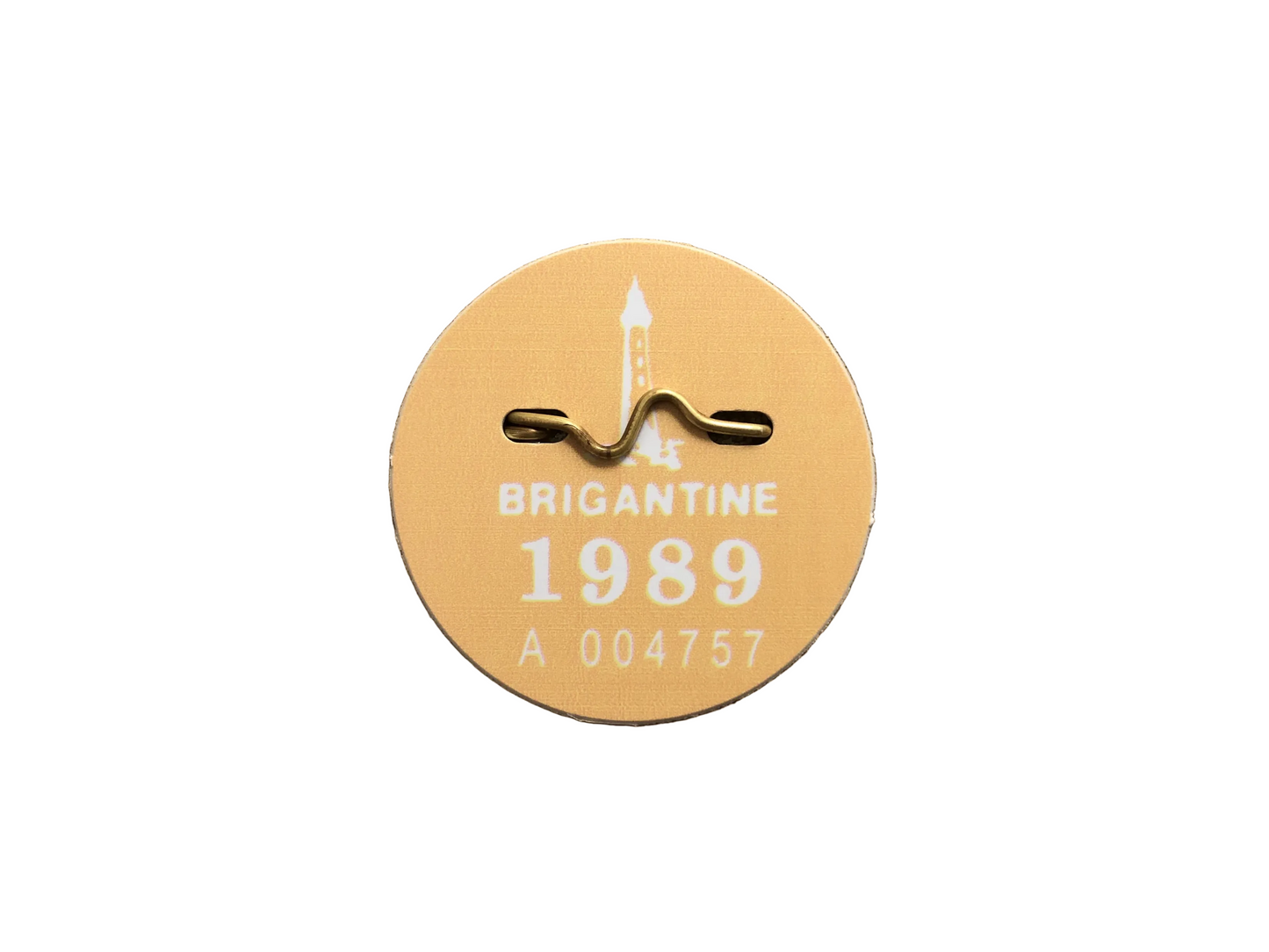 RETRO Brigantine 1989 Seasonal Beach Tag