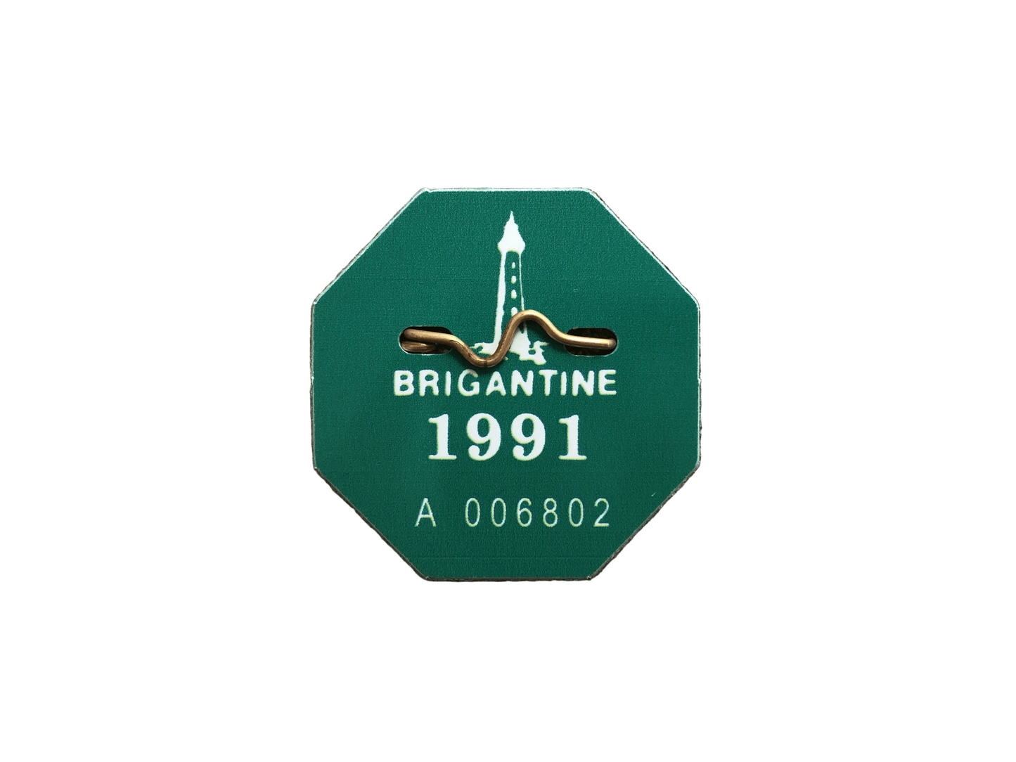 RETRO Brigantine 1991 Seasonal Beach Tag