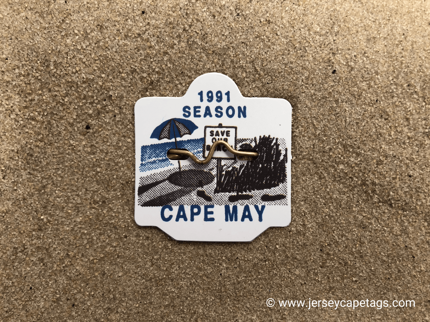 RETRO Cape May 1991 Seasonal Beach Tag