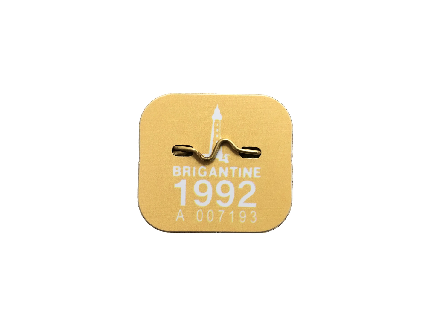 RETRO Brigantine 1992 Seasonal Beach Tag