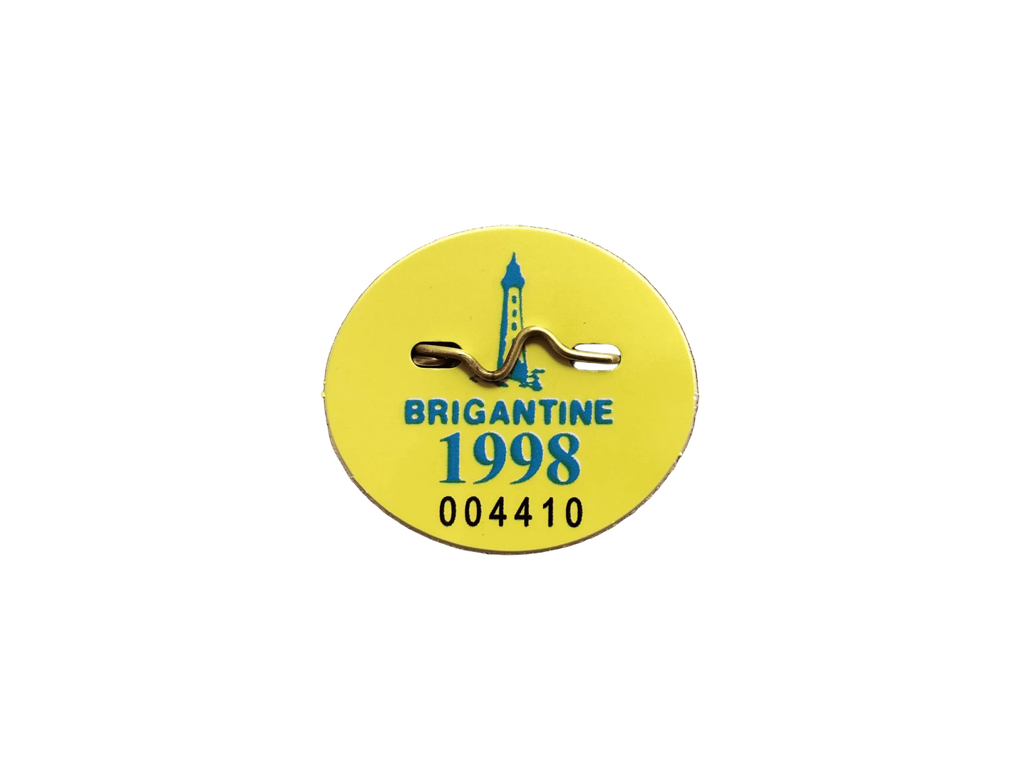 RETRO Brigantine 1998 Seasonal Beach Tag