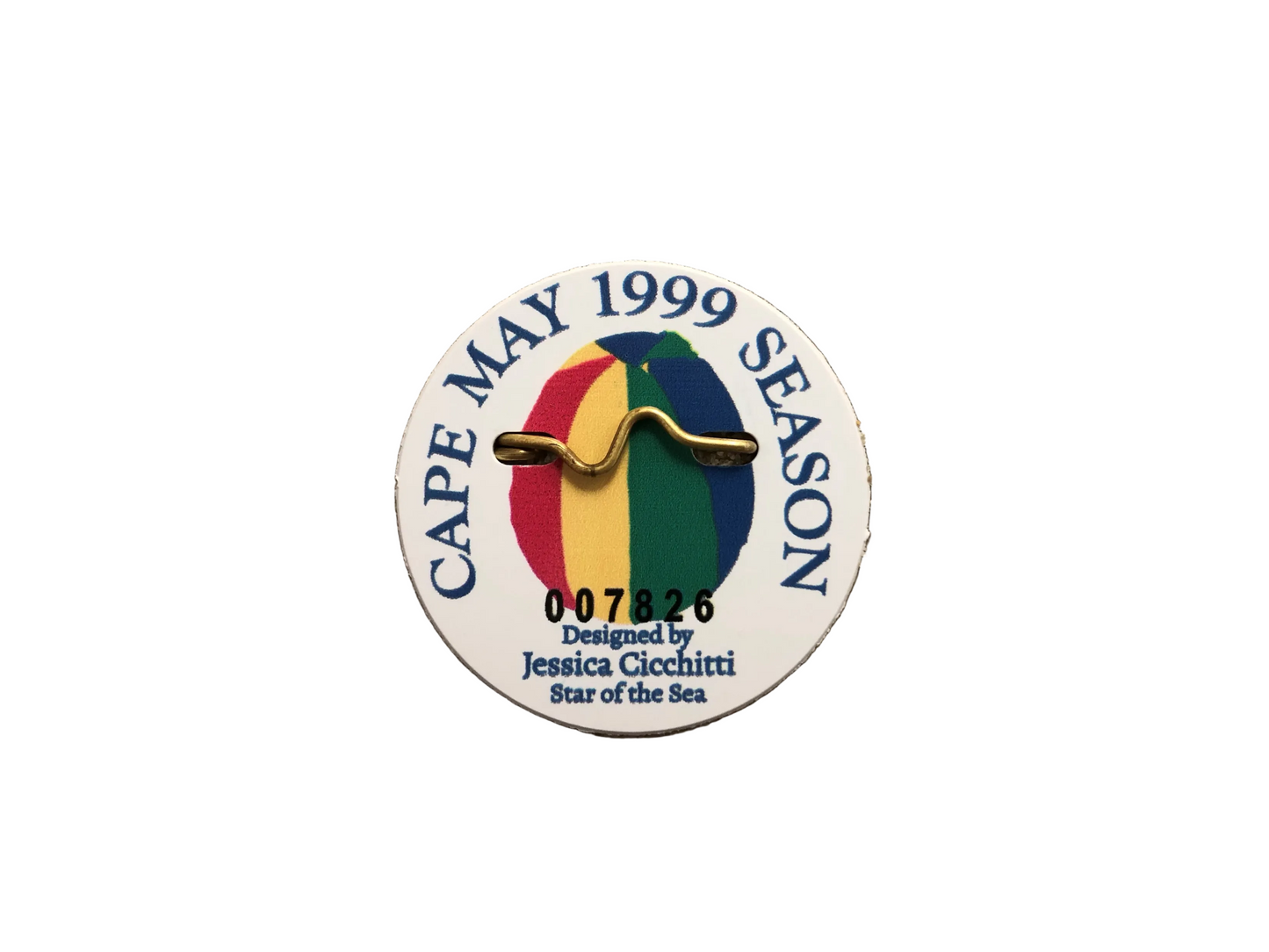 RETRO Cape May 1999 Seasonal Beach Tag
