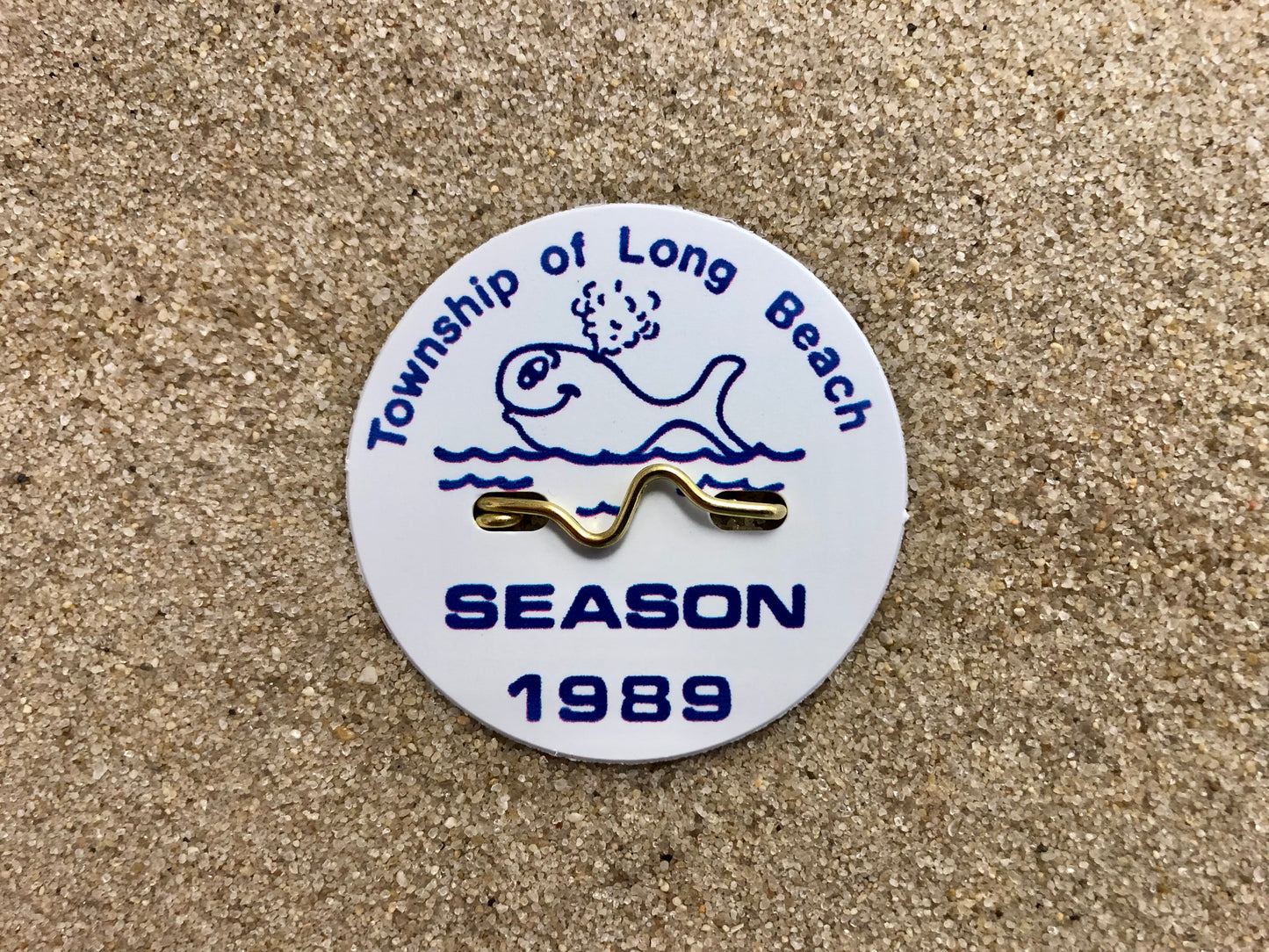 RETRO Long Beach Township 1989 Seasonal Beach Badge