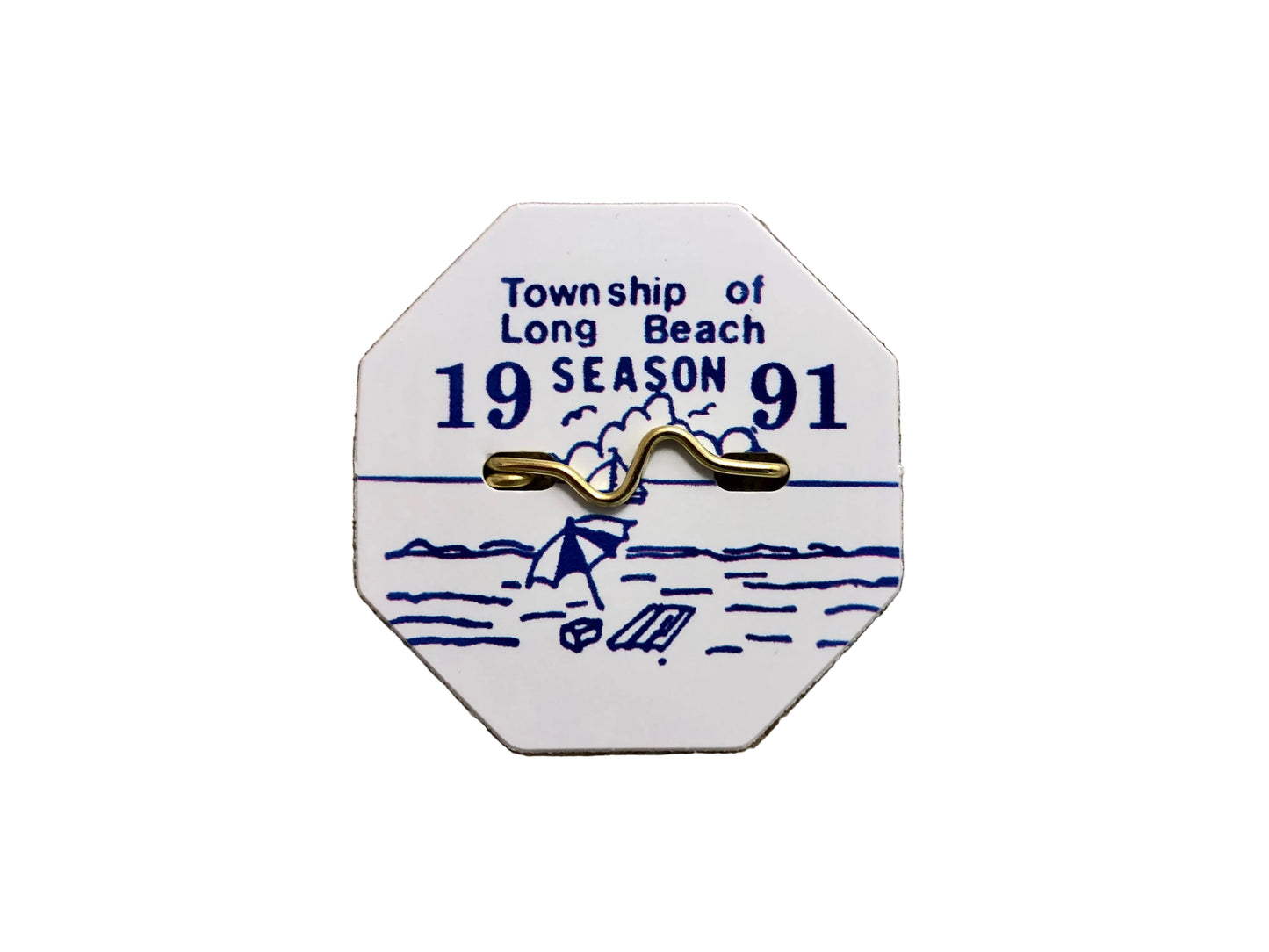 RETRO Long Beach Township 1991 Seasonal Beach Badge