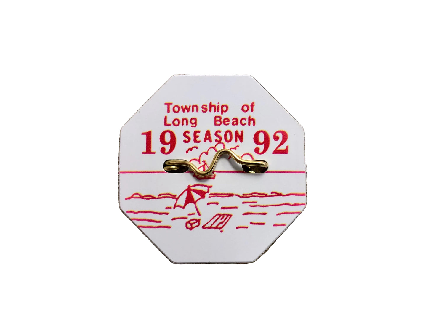 RETRO Long Beach Township 1992 Seasonal Beach Badge
