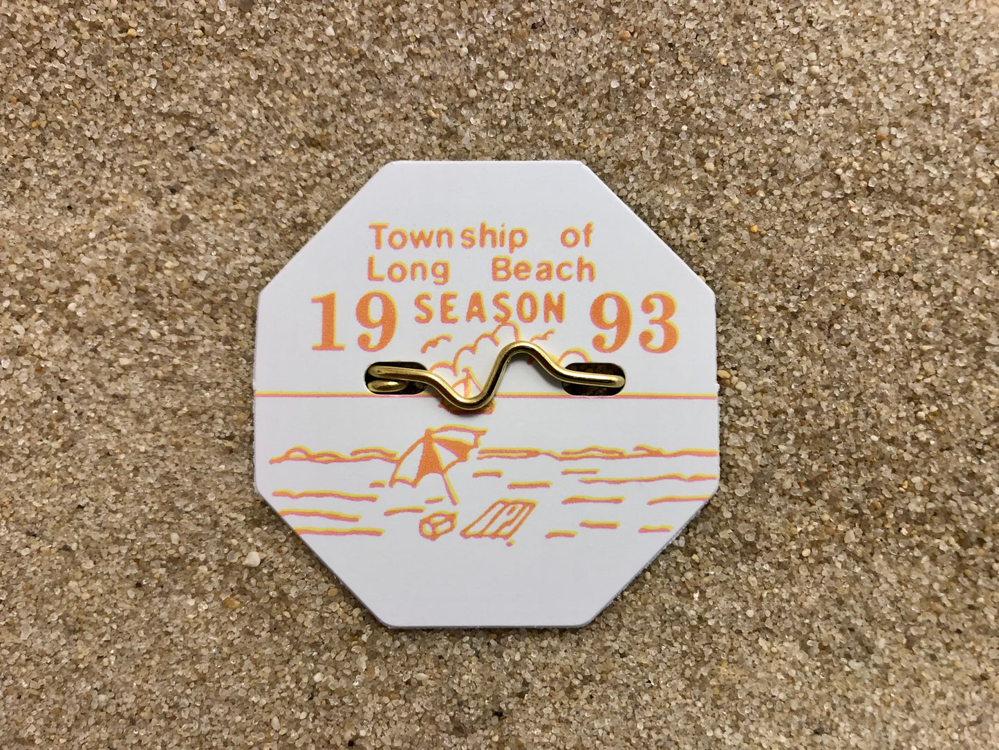 RETRO Long Beach Township 1993 Seasonal Beach Badge