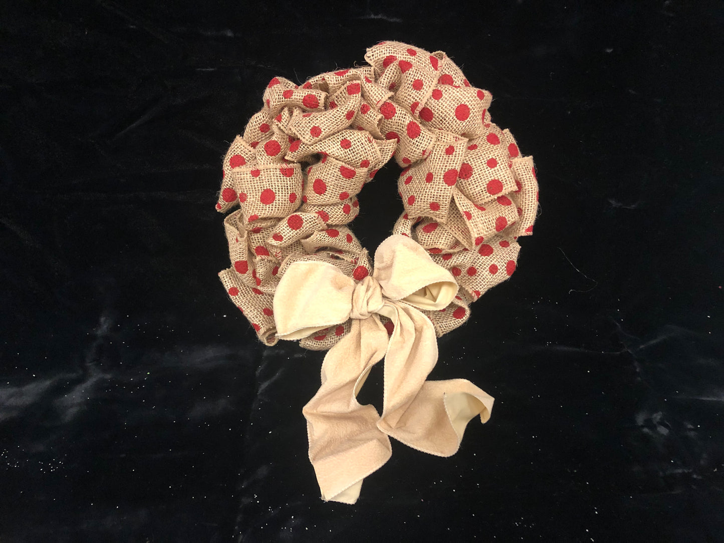 Red Polka Dot Burlap Wreath