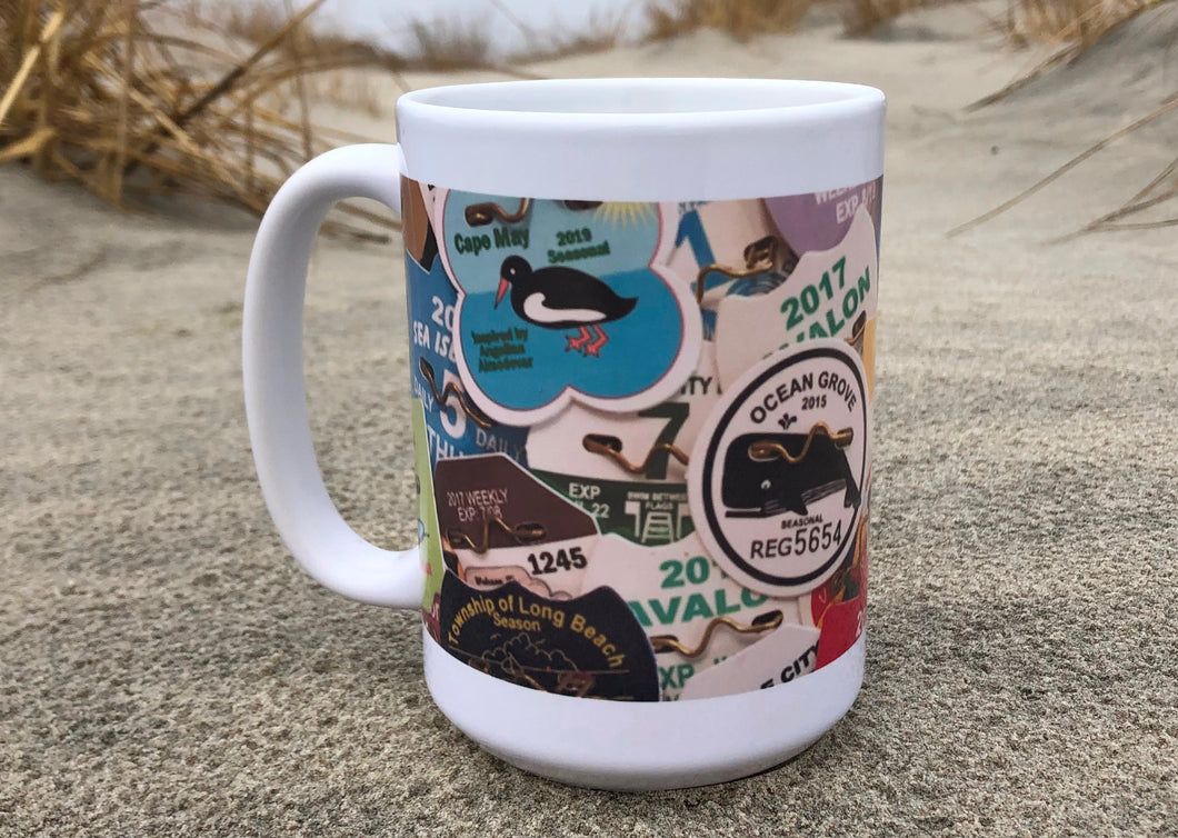 Jersey Shore Beach Tags/Badges Mug
