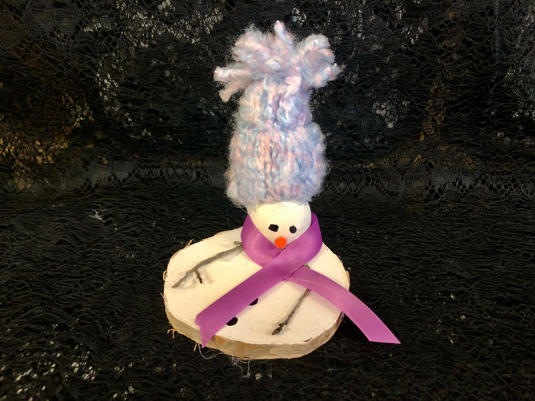Melted Snowman with Light Purple Scarf
