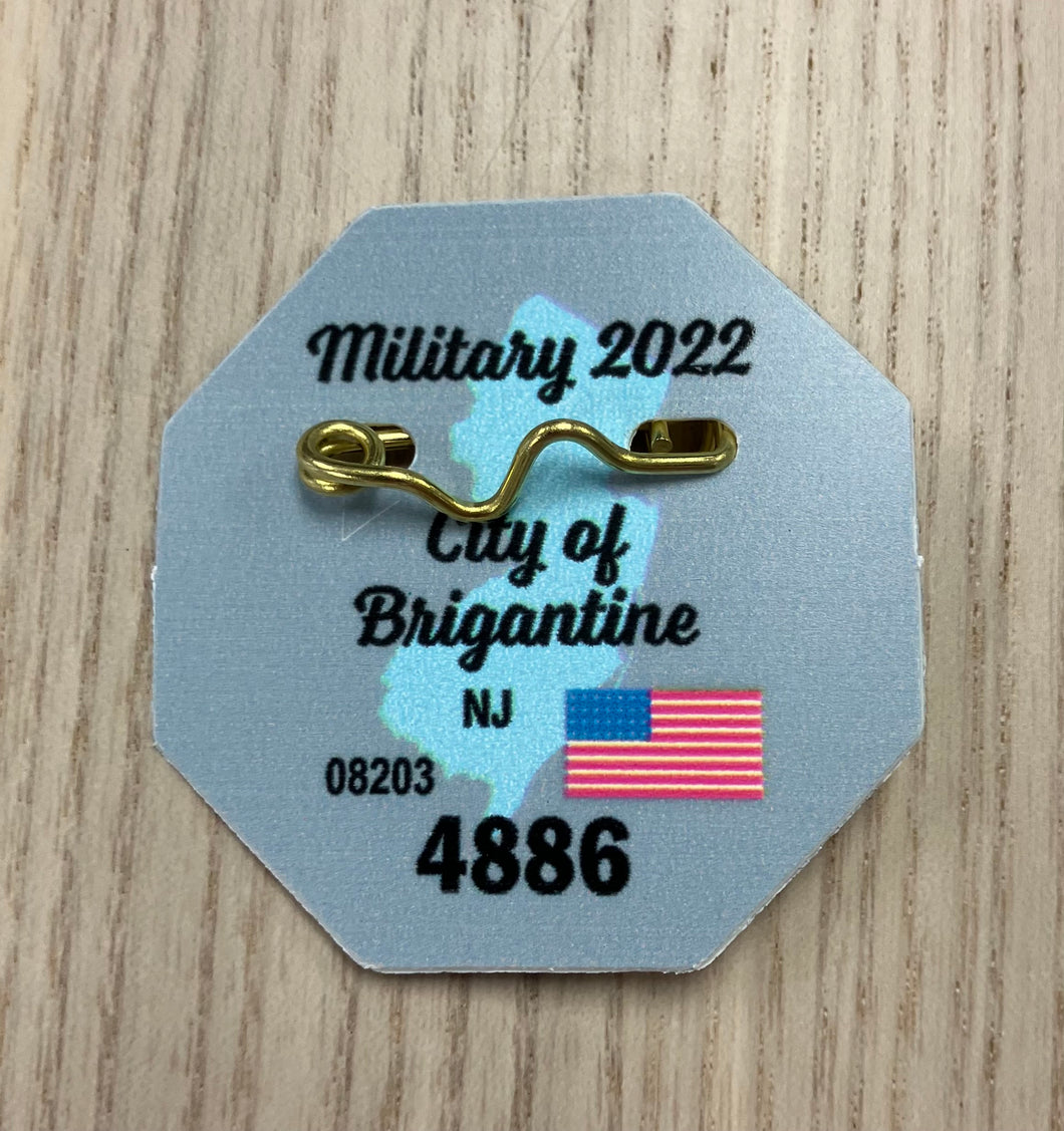 Brigantine 2022 Active Military/Veteran Seasonal Beach Tag