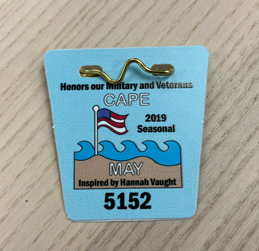 Cape May 2019 Active Military/Veteran Seasonal Beach Tag