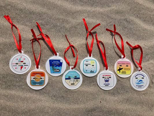 2023 Seasonal Beach Tag/Badge Christmas Tree Ornaments