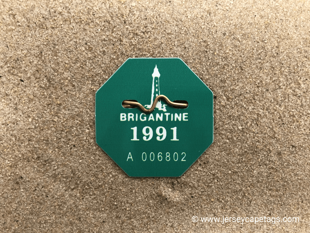 Brigantine 1991 Seasonal Beach Tag