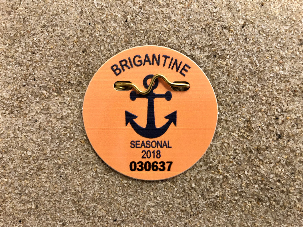 Brigantine 2018 Seasonal Beach Tag