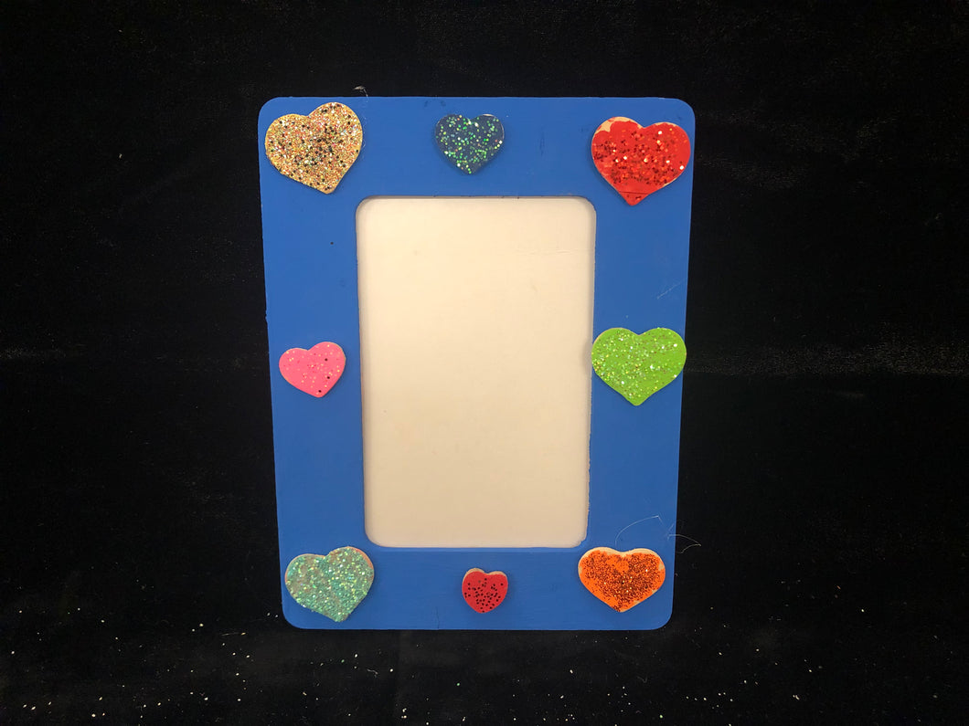 Hearts Blue Picture Frame
