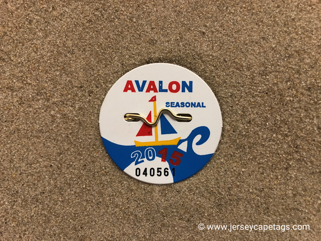 Avalon 2015 Seasonal Beach Tag
