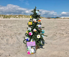 Load image into Gallery viewer, Upcycled Retro Beach Tag/Badge Christmas Tree Ornament Packs
