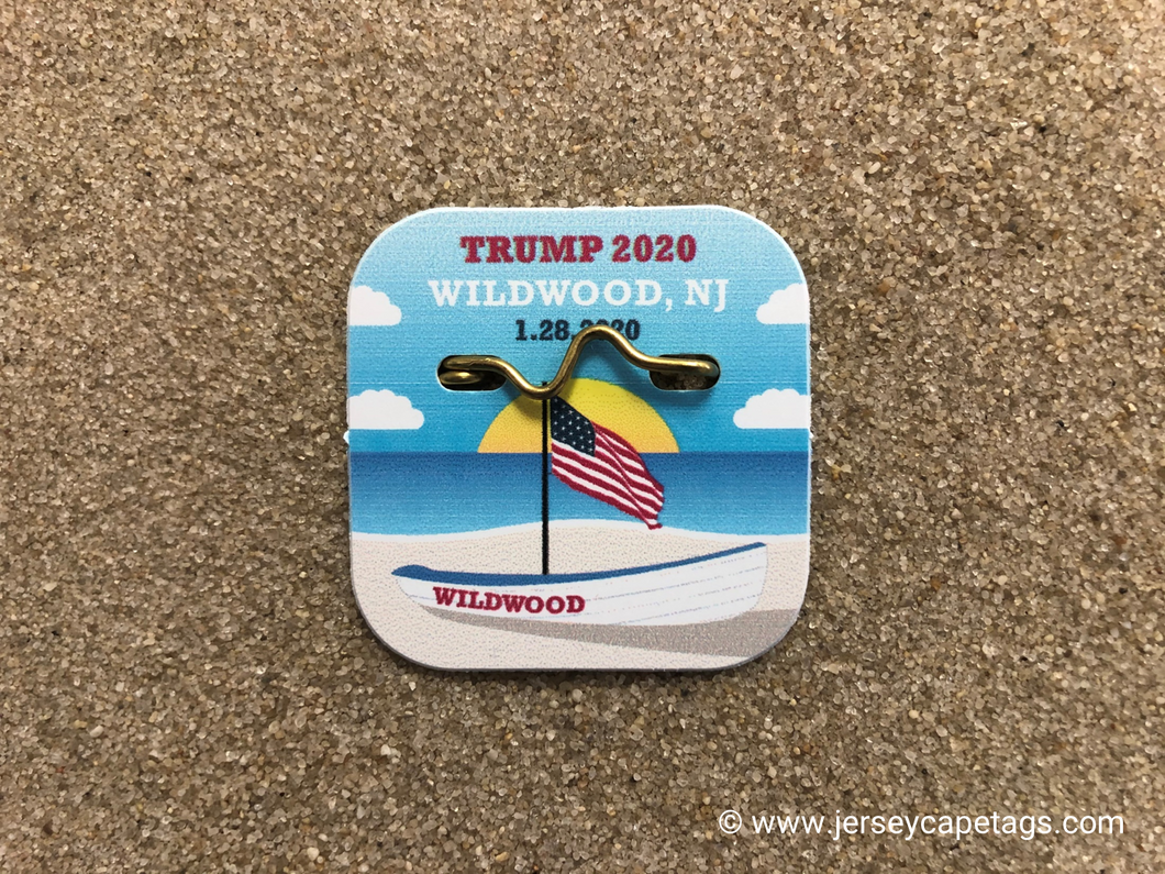 Wildwood, NJ 2020 Trump Rally Commemorative Novelty Beach Tag/Badge